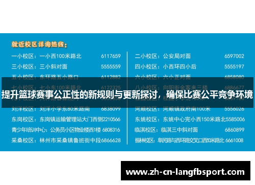 提升篮球赛事公正性的新规则与更新探讨，确保比赛公平竞争环境